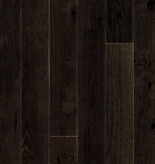 Near-black wood planks in varied lengths