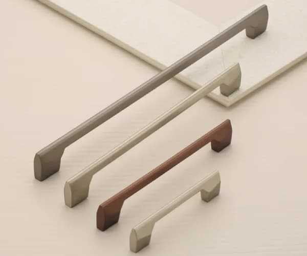 Brushed nickel wardrobe pull handle