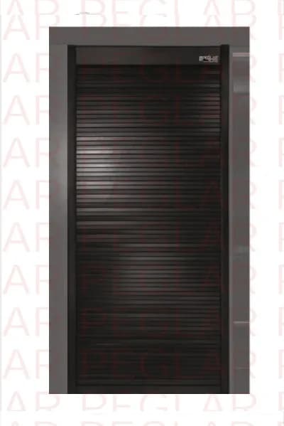 Black glass finish Tambour rolling shutter unit