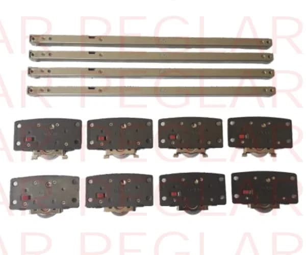 Bottom roller wardrobe sliding track fitting