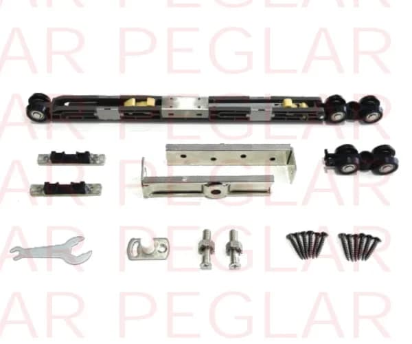Synchronized soft close sliding door mechanism