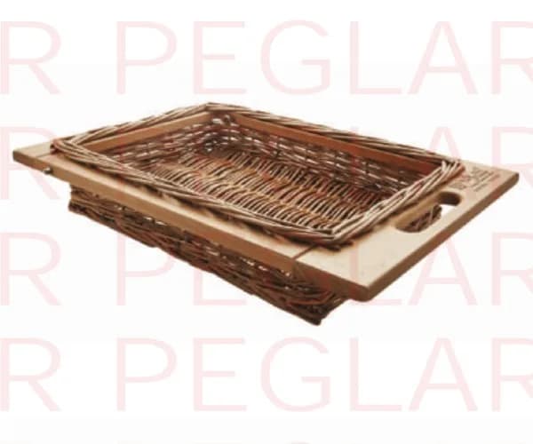 Natural rattan wicker pull-out vegetable basket
