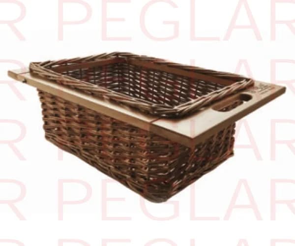Full extension wicker basket unit for modular kitchen