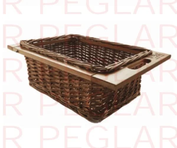 Dual tier wicker storage basket system