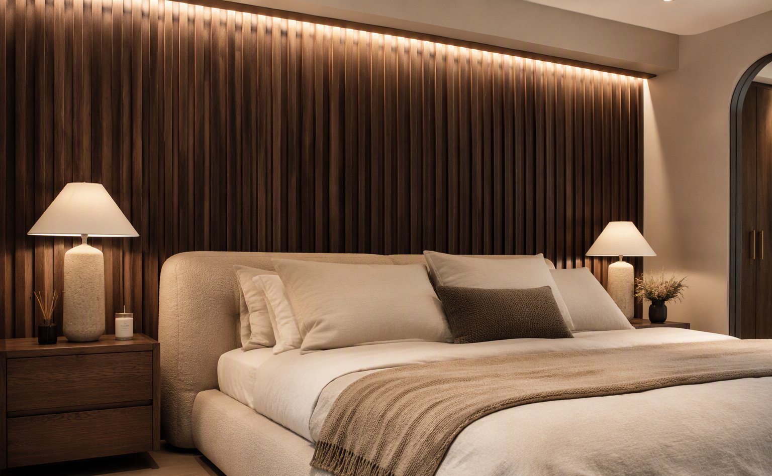 Fluted wall moulding panel detail